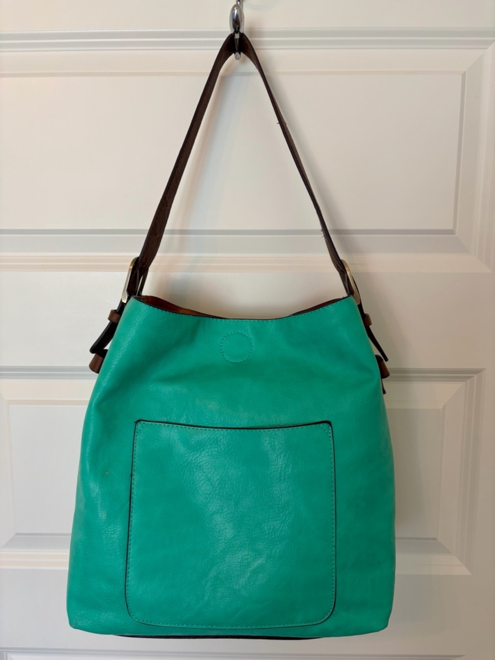 Teal Leather Shoulder Bag - Unbranded
